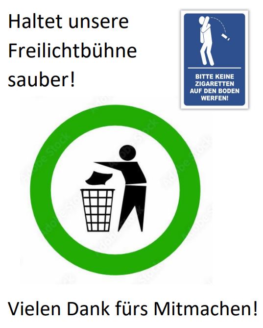 Plakat haltet die Freilichtbühne sauber