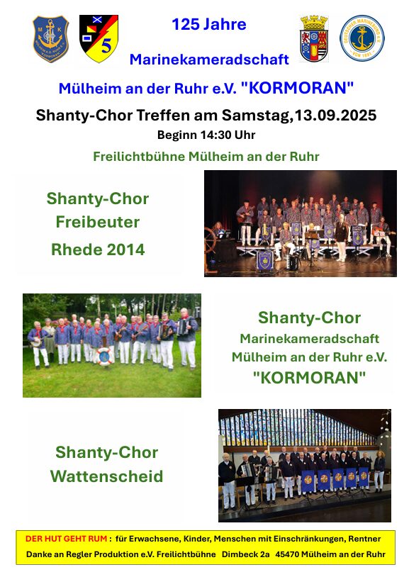 Plakat 125 Jahre Kormoran Chor veranstaltung Freilichtbühne Mülheim Regler Produktion
