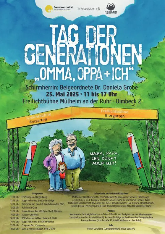 Tag der Generationen Plakat Freilichtbühne Mülheim Regler Produktion Veranstaltung 2025