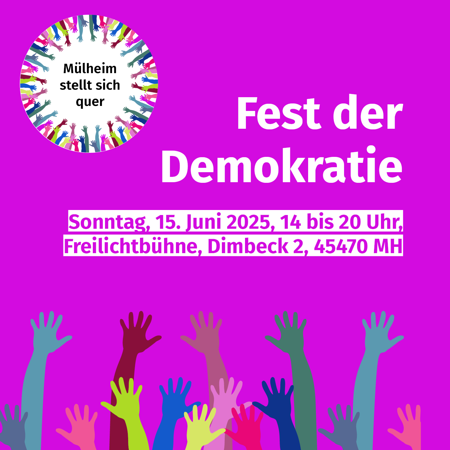Fest der Demokratie Freilichtbühne Mülheim Regler Produktion Veranstaltung 2025