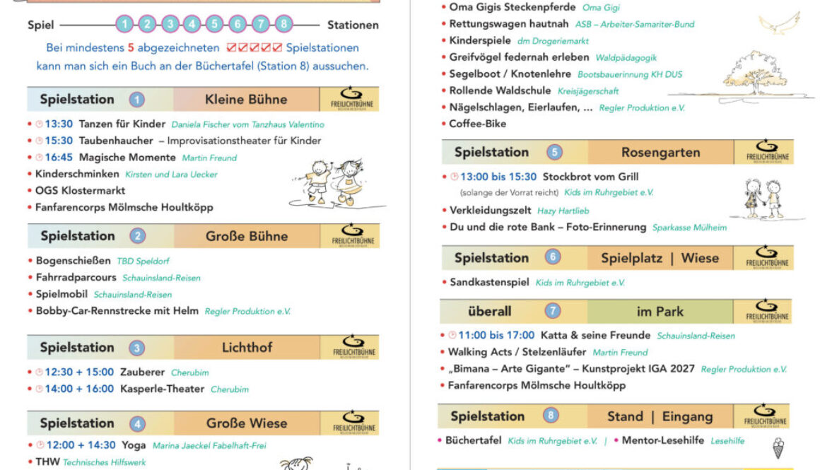 Flyer Kinderfest_2026_02 Freilichtbühne Mülheim Regler Produktion Veranstaltung 2026
