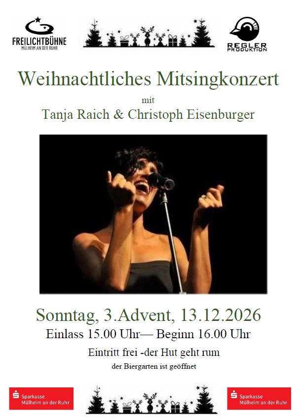 Plakat Tanja Raich Christoph Eisenburger 2026 Freilichtbühne Mülheim Regler Produktion Veranstaltung 2026